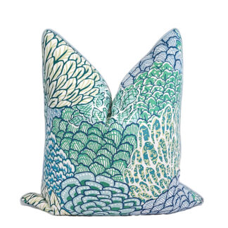 abella pillow in blue green