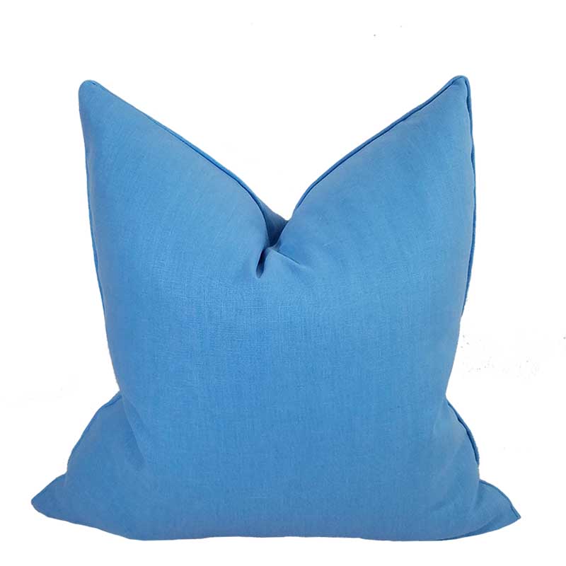 COMPLIMENT BRUSHED LINEN PILLOW / CORNFLOWER